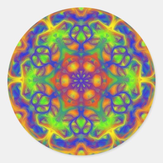 Mandala Joy Ronde Sticker (Voorkant)