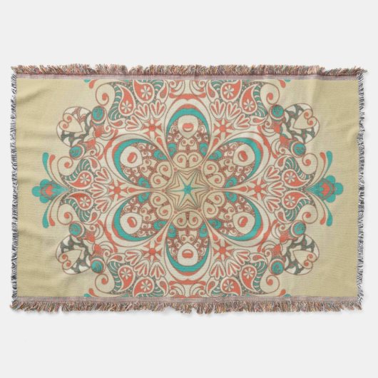 Mandala Kaleidoscoop Mozaïek - Deken (Voorkant)