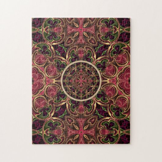 Mandala, Kaleidoscope, Abstract bosgebied Legpuzzel (Verticaal)