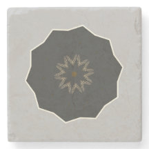 Mandala Kaleidoscope Black op Grey