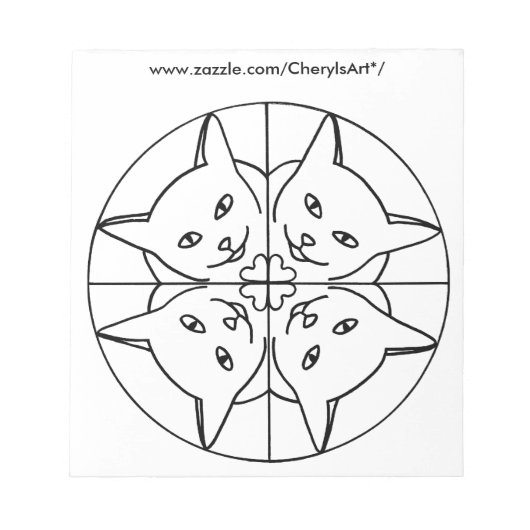 Mandala Kaleidoscope Katten Kleurende Notitieblokk Notitieblok (Voorkant)