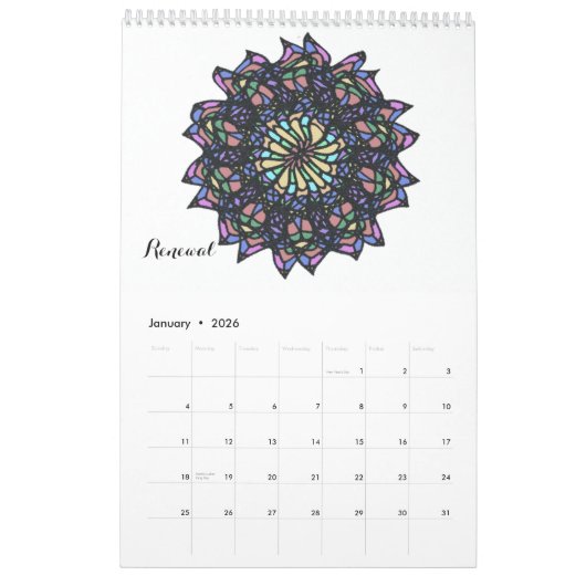 Mandala Kalender (Jan 2026)