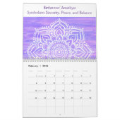 Mandala kalender met maandelijkse vogelstenen (Feb 2026)