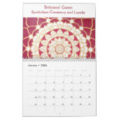 Mandala kalender met maandelijkse vogelstenen (Jan 2026)