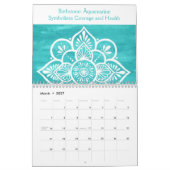Mandala kalender met maandelijkse vogelstenen (Mar 2027)