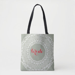 Mandala Kant Bruid Huwelijk Spiraal Kunst Rand Tote Bag