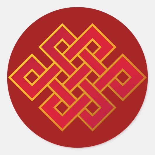 Mandala Karma Buddhism Eternal Knot Ronde Sticker (Voorkant)