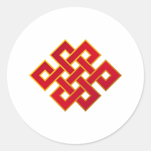 Mandala Karma Buddhism Eternal Knot Ronde Sticker (Voorkant)