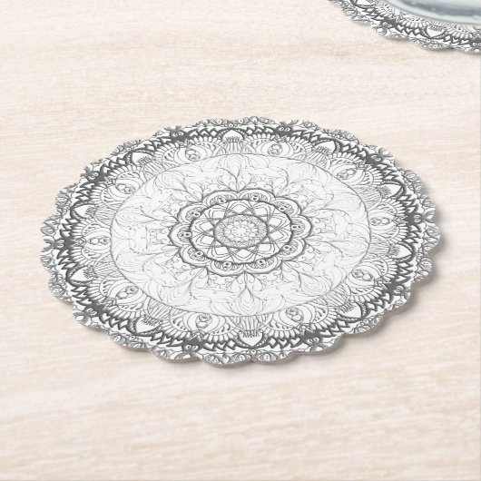 Mandala Kartonnen Onderzetters (Gekanteld)