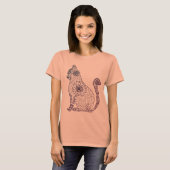 Mandala Kat 3/4 Mouwen Raglan T-Shirt (Voorkant volledig)