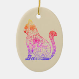 Mandala Kat Ovaal Ornament