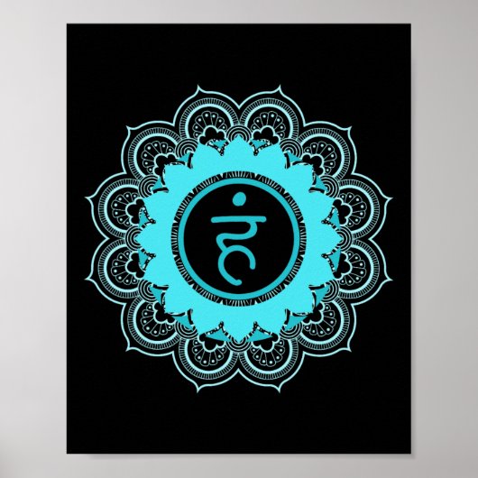 Mandala Keelchakra Vishuddha Poster (Voorkant)