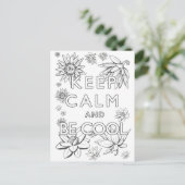 Mandala keep calm and be cool briefkaart (Staand voorkant)