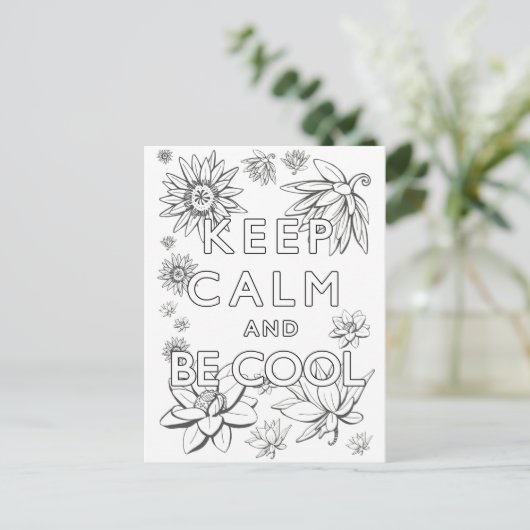 Mandala keep calm and be cool briefkaart (Staand voorkant)