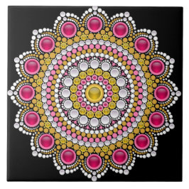 Mandala keramische tegel tegeltje