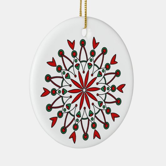 Mandala kerstversiering keramisch ornament (Rechts)