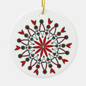 Mandala kerstversiering keramisch ornament (Voorkant)