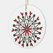 Mandala kerstversiering keramisch ornament (Links)