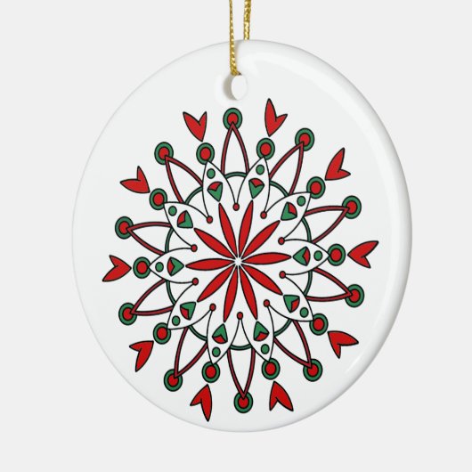 Mandala kerstversiering keramisch ornament (Links)