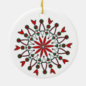 Mandala kerstversiering keramisch ornament (Achterkant)