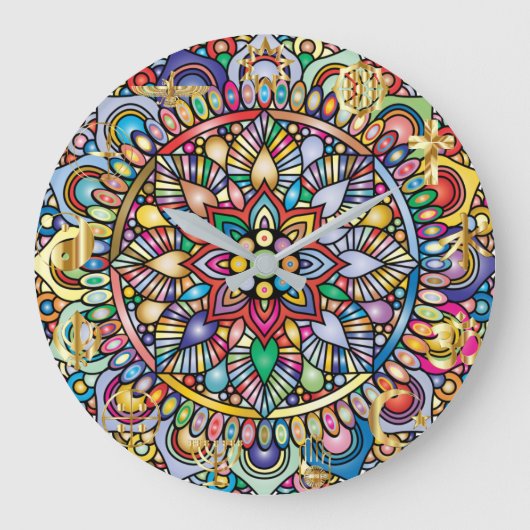 Mandala-kleurenspectrumontwerp Grote Klok (Voorkant)