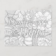 Mandala-kleurkaart don't worry be happy