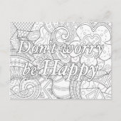 Mandala-kleurkaart don't worry be happy briefkaart (Voorkant)