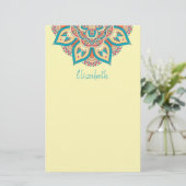 Mandala kleurrijk Marokkaans etnisch patroon Briefpapier (Staand voorkant)