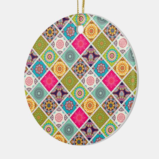 Mandala kleurrijk Marokkaans etnisch patroon Keramisch Ornament (Links)