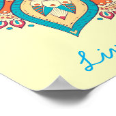 Mandala kleurrijk Marokkaans etnisch patroon Poster (Hoek)