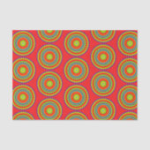 Mandala Kleurrijk Patroon Rood Tissuepapier (Voorkant)