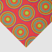 Mandala Kleurrijk Patroon Rood Tissuepapier (Detail)