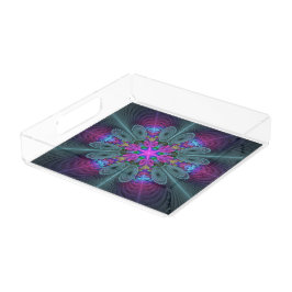 Mandala Kleurrijk Slaande Fractale Kunst Kaleidosc Acryl Dienblad