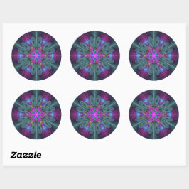 Mandala Kleurrijk Slaande Fractale Kunst Kaleidosc Ronde Sticker