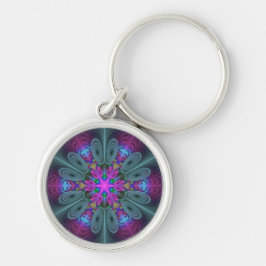 Mandala Kleurrijk Slaande Fractale Kunst Kaleidosc Sleutelhanger