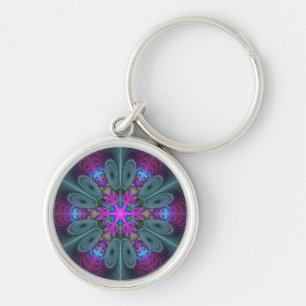 Mandala Kleurrijk Slaande Fractale Kunst Kaleidosc Sleutelhanger
