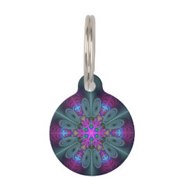 Mandala Kleurrijk Slagkrachtig Fractale Kunst Kale Huisdierpenning