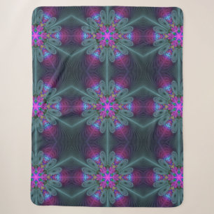 Mandala Kleurrijk Slagkrachtig Fractale Kunst Kale Sherpa Deken