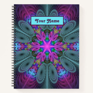 Mandala Kleurrijke Fractale Kunst Kaleidoscoop Eig Notitieboek
