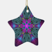 Mandala kleurrijke fractale kunst met roze ster keramisch ornament (Rechts)
