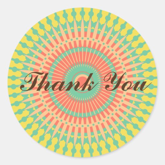 Mandala kleurrijke Indiaanse Morroccan Hartelijk d Ronde Sticker (Voorkant)