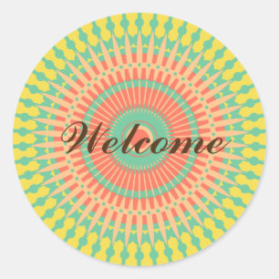 Mandala kleurrijke Indiaanse Morroccan Welkom Ronde Sticker