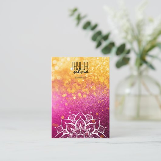mandala kleurrijke papier Oorbel display kaart Visitekaartje (Staand voorkant)