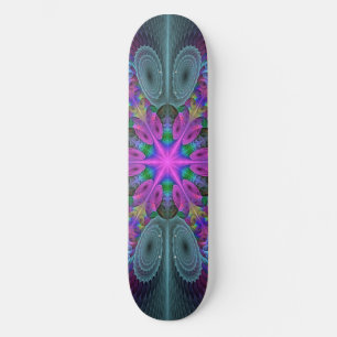 Mandala kleurrijke Spirituele fractale kunst met r Skateboard