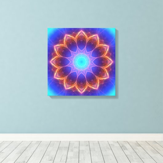 Mandala koel gloeien canvas afdruk (Insitu (Houten vloer))