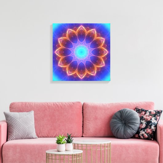 Mandala koel gloeien canvas afdruk (Insitu (Woonkamer))