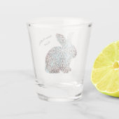 Mandala Konijn Chocolade en Blues Shot Glass Glas (Achterkant)