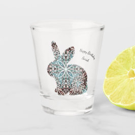 Mandala Konijn Chocolade en Blues Shot Glass Shot Glas