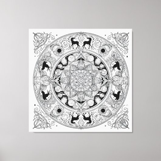 Mandala Kronieken ser.1 #03 Kleurrijk/Verf over Canvas Afdruk (Voorkant)