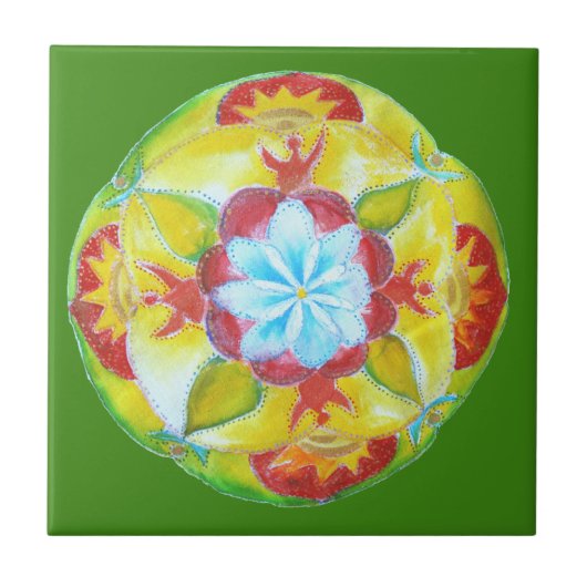 Mandala-kunst aangepaste fototegel tegeltje (Voorkant)